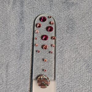 🆕7.5" Clear Czech Crystal Nail File W/BEAUTIFUL LIGHT & DARK PINK SWAROVSKI CR…